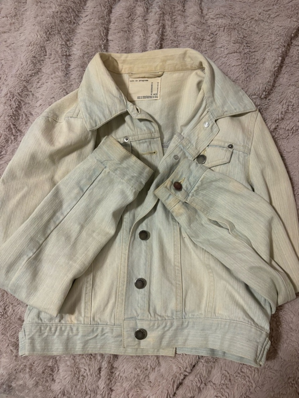 life in progress Pale Mint Denim Jacket